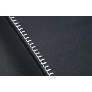 Ensemble Canapé 3 places et 2 places en cuir italien buffle VEGA, gris foncé avec surpiqure gris clair