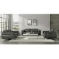 Ensemble Canapé 3 places et 2 places et fauteuil 1 place en cuir italien buffle VEGA, gris foncé avec surpiqure gris clair