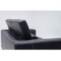 Ensemble Canapé 3 places et 2 places et fauteuil 1 place en cuir italien buffle VEGA, gris foncé avec surpiqure gris clair