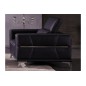Ensemble Canapé 3 places et 2 places et fauteuil 1 place en cuir italien buffle VEGA, gris foncé avec surpiqure gris clair