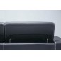 Ensemble Canapé 3 places et 2 places et fauteuil 1 place en cuir italien buffle VEGA, gris foncé avec surpiqure gris clair