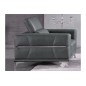 Ensemble Canapé 3 places et 2 fauteuils 1 place en cuir italien buffle VEGA, gris foncé avec surpiqure gris clair