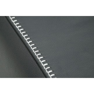 Ensemble 2 fauteuils 1 place en cuir italien buffle VEGA, gris foncé avec surpiqure gris clair