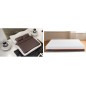 2eme paiement de la commande: Lit en cuir italien de luxe luxen blanc liseret noir 160x200. Matelas zéna 160x200, 4 couches de m