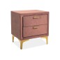 Lit double en tissu velours de qualité MONOTI, rose pale, avec sommier à lattes, 160x200