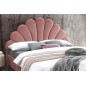 Lit double en tissu velours de qualité SANIA, rose pale, avec sommier à lattes, 160x200