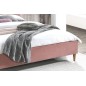 Lit double en tissu velours de qualité SANIA, rose pale, avec sommier à lattes, 160x200