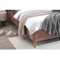 Lit double en tissu velours de qualité SANIA, rose pale, avec sommier à lattes, 160x200