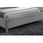 Lit double en tissu velours de qualité ASMA, gris, avec sommier à lattes, 160x200