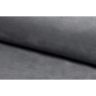 Lit double en tissu velours de qualité ASMA, gris, avec sommier à lattes, 160x200