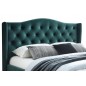 Lit double en tissu velours de qualité ASMA, vert, avec sommier à lattes, 160x200