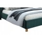 Lit double en tissu velours de qualité ASMA, vert, avec sommier à lattes, 160x200