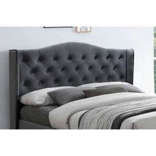 Lit double en tissu velours de qualité ASENA, gris, avec sommier à lattes, 160x200