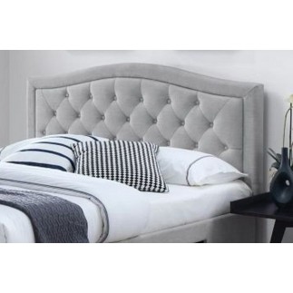 Lit double en tissu velours de qualité ELENA, gris, avec sommier à lattes, 160x200