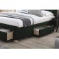 Lit double en tissu velours de qualité ELVIRA, vert, avec sommier à lattes, 160x200