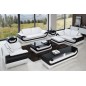 2eme paiement de la commande : Ensemble canapé 3 places et 2 places et fauteuil en cuir italien vachette candide, couleur blanc