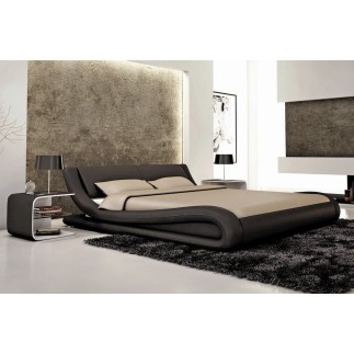 Lit en cuir italien de luxe DREAM, noir