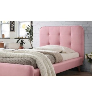 Lit en tissu de qualité TINA, rose, 90x200