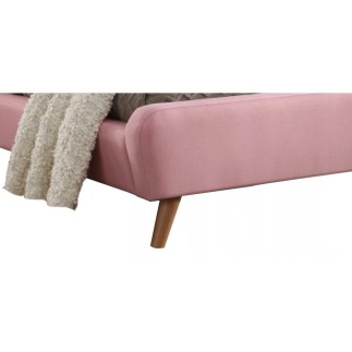 Lit en tissu de qualité TINA, rose, 90x200