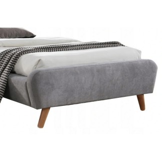 Lit en tissu de qualité TINA, gris, 90x200