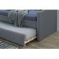 Lit en tissu de qualité ALINA, gris, 90x200