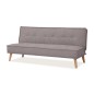 Canapé 2 places avec couchage en tissu de qualité URAL, gris