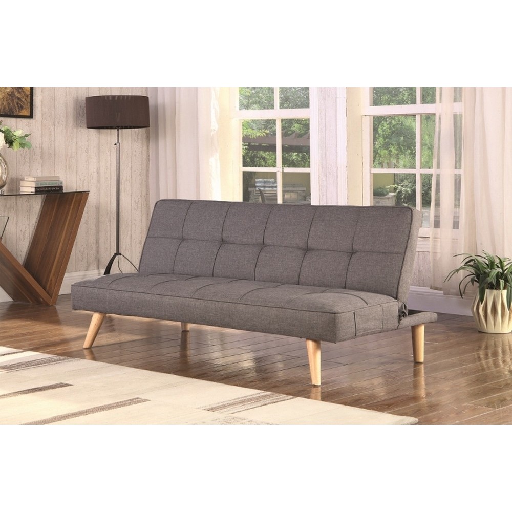 Canapé banquette convertible 2 places en tissu de qualité, gris, ZIPPO Canapé banquette convertible 2 places en tissu de qualité, gris, ZIPPO