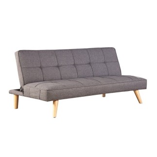 Canapé banquette convertible 2 places en tissu de qualité, gris, ZIPPO