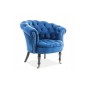 Fauteuil en tissu velours de qualité, bleu, PHENIX, Fauteuil 1 place