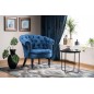 Fauteuil en tissu velours de qualité, bleu, PHENIX, Fauteuil 1 place