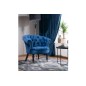 Fauteuil en tissu velours de qualité, bleu, PHENIX, Fauteuil 1 place