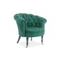 Fauteuil en tissu velours de qualité, vert, PHENIX, Fauteuil 1 place