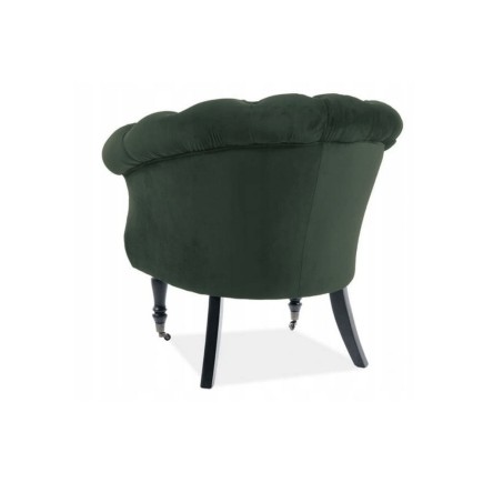Fauteuil en tissu velours de qualité, vert, PHENIX, Fauteuil 1 place