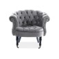 Fauteuil en tissu velours de qualité, gris, PHENIX, Fauteuil 1 place