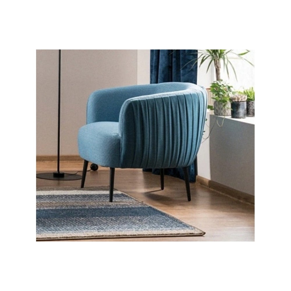 Fauteuil 1 place en tissu de qualité LENA, bleu