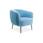 Fauteuil 1 place en tissu de qualité LENA, bleu