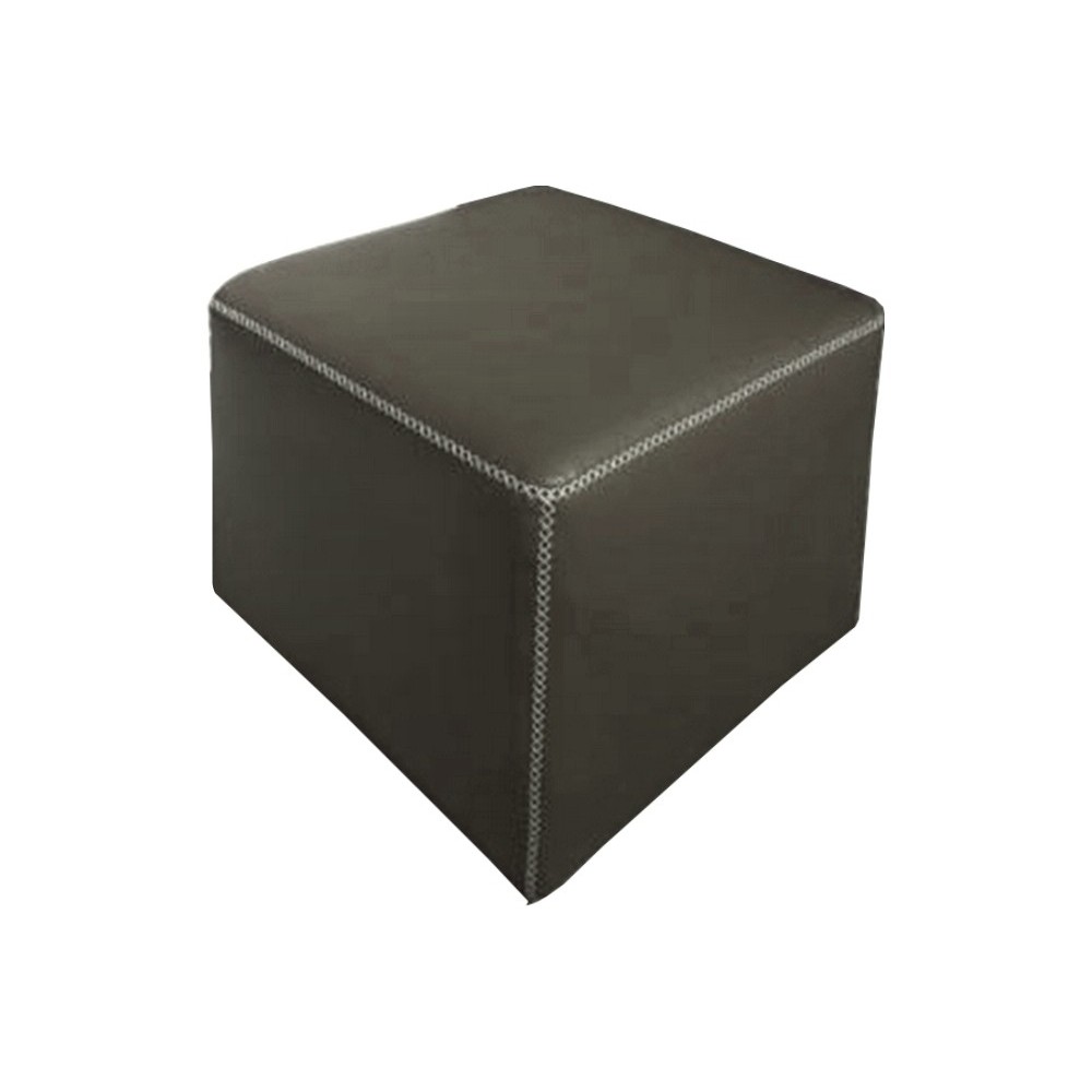 Pouf carré BUFFALO en cuir de buffle (gamme de cuir de buffle), gris foncé