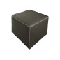 Pouf carré BUFFALO en cuir de buffle (gamme de cuir de buffle), gris foncé