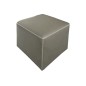Pouf carré BUFFALO en cuir de buffle (gamme de cuir de buffle), gris clair