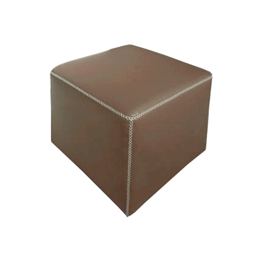 Pouf carré BUFFALO en cuir de buffle (gamme de cuir de buffle), moka
