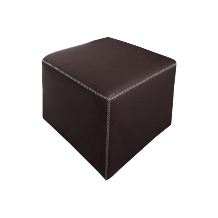 Pouf carré BUFFALO en cuir de buffle (gamme de cuir de buffle), chocolat