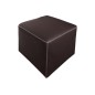 Pouf carré BUFFALO en cuir de buffle (gamme de cuir de buffle), chocolat