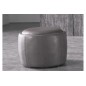 Pouf rond BUFFALINO en cuir de buffle (gamme de cuir de buffle), moka