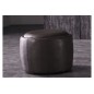 Pouf rond BUFFALINO en cuir de buffle (gamme de cuir de buffle), CHOCOLAT