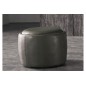 Pouf rond BUFFALINO en cuir de buffle (gamme de cuir de buffle), gris foncé