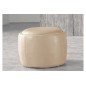 Pouf rond BUFFALINO en cuir de buffle (gamme de cuir de buffle), beige