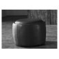 Pouf rond BUFFALINO en cuir de buffle (gamme de cuir de buffle), noir