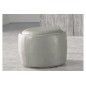 Pouf rond BUFFALINO en cuir de buffle (gamme de cuir de buffle), gris clair