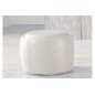 Pouf rond BUFFALINO en cuir de buffle (gamme de cuir de buffle), blanc