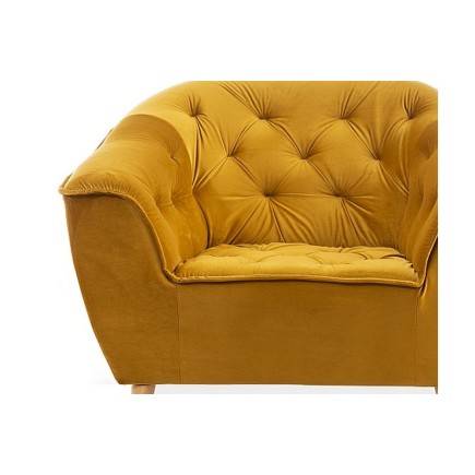 Fauteuil 1 place GALLERY en tissu de qualité, couleur curry